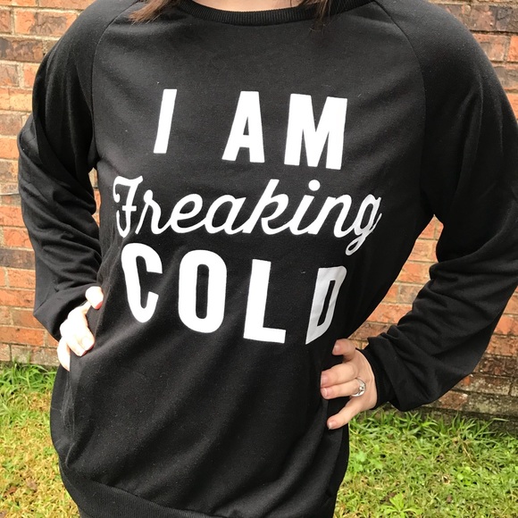 Tops - Black Freaking Cold Longsleeve Shirt